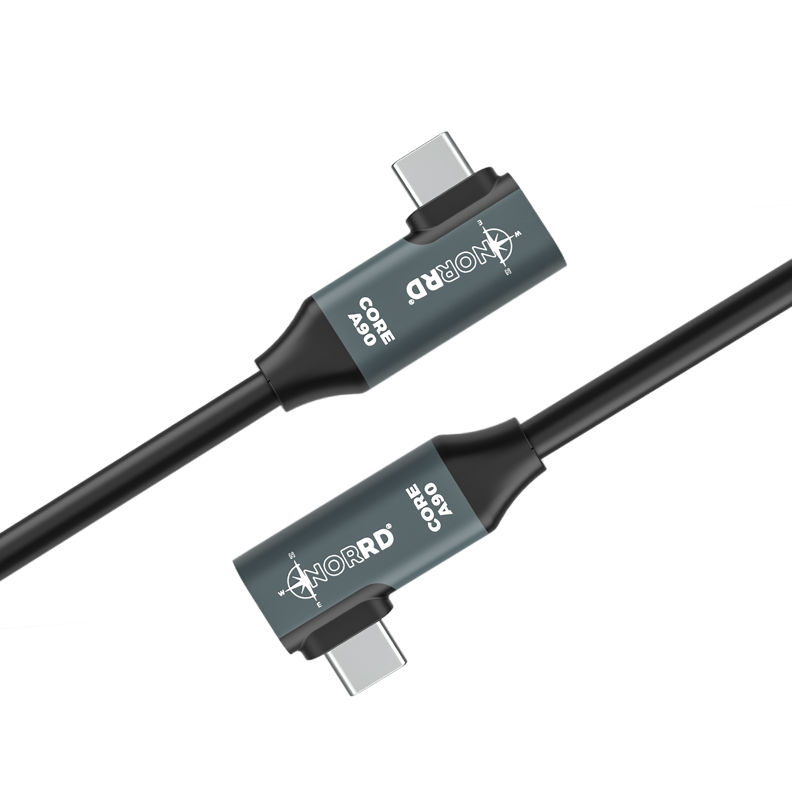 Core A90 - Full-Feature USB-C cable with 90° angled ends.
