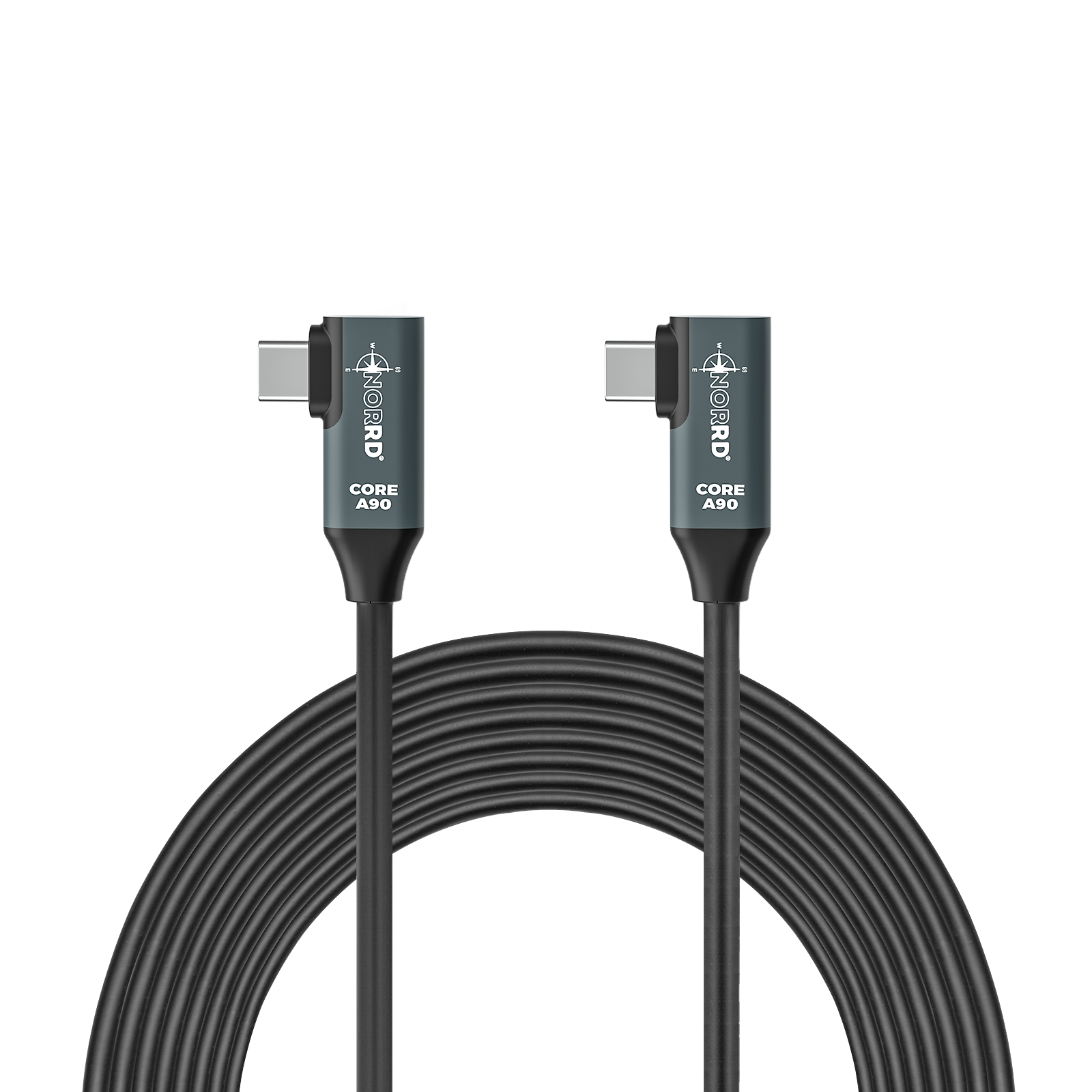Core A90 - Full-Feature USB-C cable with 90° angled ends. - 3